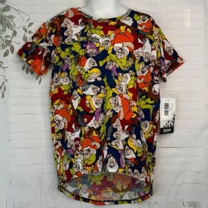LuLaRoe Gracie Girls Disney Seven Dwarfs Tunic Casual Hi Lo Top T Shirt Sz. 6